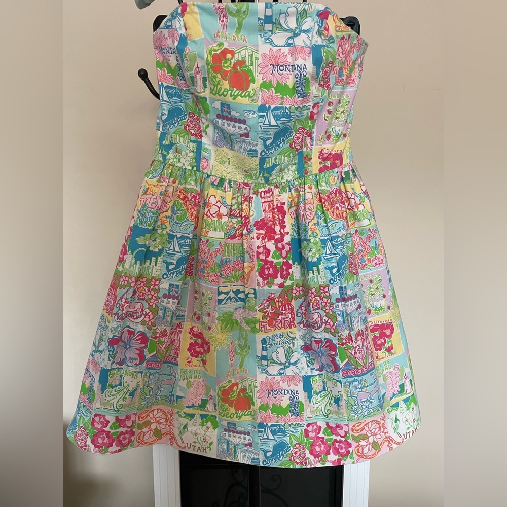 Lilly Pulitzer Lottie Dress Size 2 Lilly’s State of Mind - Picture 2 of 5